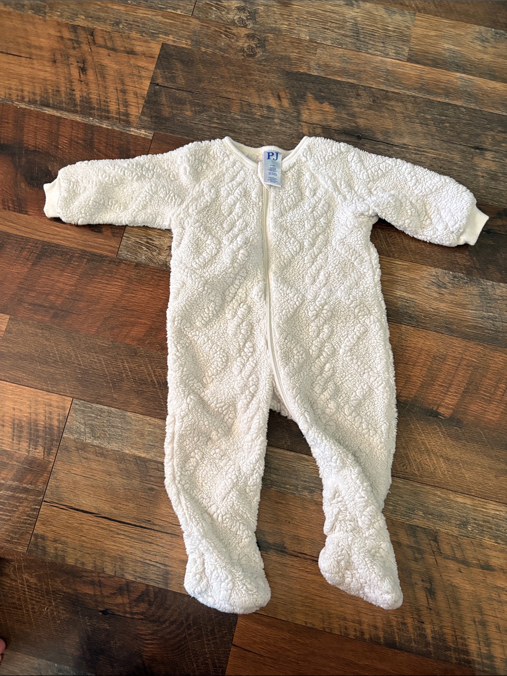The Children's Place Cream Quilted Plush Footed One-Piece